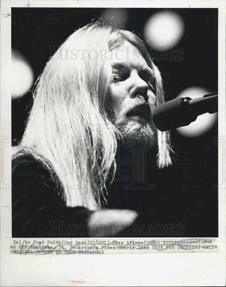 1984 Press Photo Greg Allman&#39;s in concert at South Florida&#39; sun dome. - Historic Images