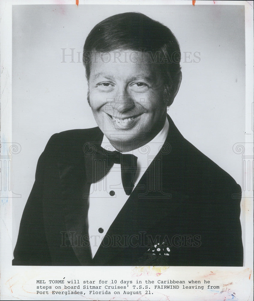 1976 Press Photo Mel Torme singer Caribbean Cruise headliner - Historic Images