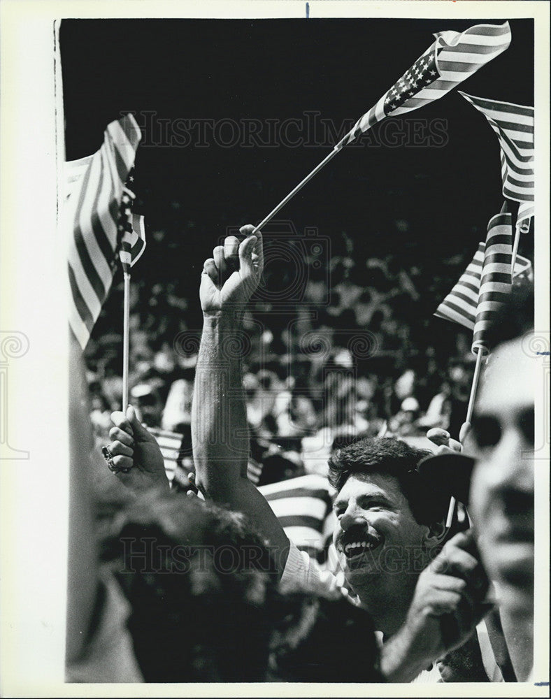 1986 Press Photo President Ronald Reagan at the State Fair at Chicago IL - Historic Images