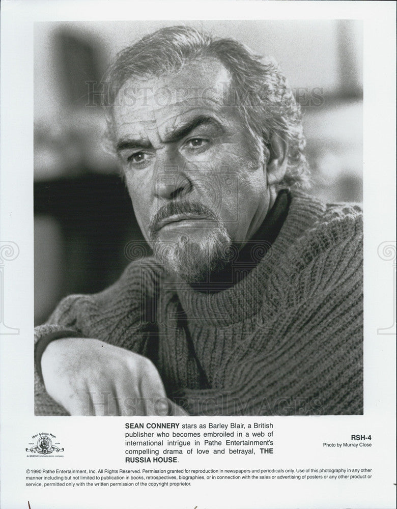 1990 Press Photo Sean Connery in &quot;The Russia House&quot; - Historic Images