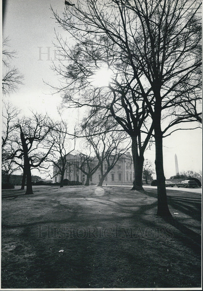 Press Photo White House Distant View Through Trees - Historic Images