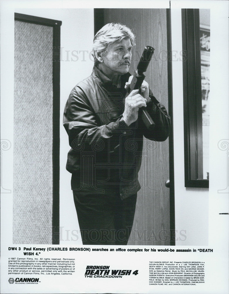 1987 Press Photo Charlse Bronson in &quot;Deaht Wish 4.&quot; - Historic Images