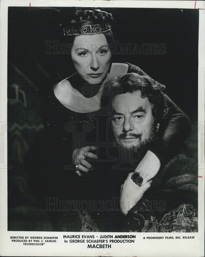 1954 Press Photo Maurice Evans And Judith Anderson In George Schafer&#39;s MacBeth - Historic Images