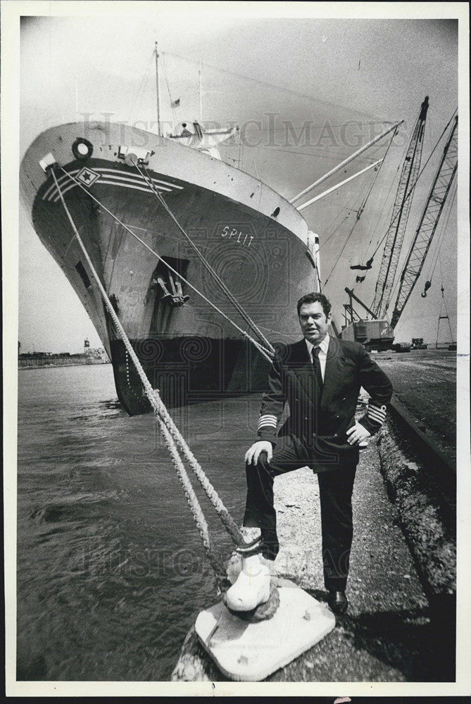 1981 Press Photo Capt Josip Bonacic of MV Split, Vessel from Yugoslav - Historic Images