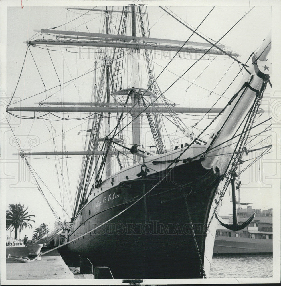 1968 Press Photo Star Of India Windjammer Sand Diego Pier - Historic Images