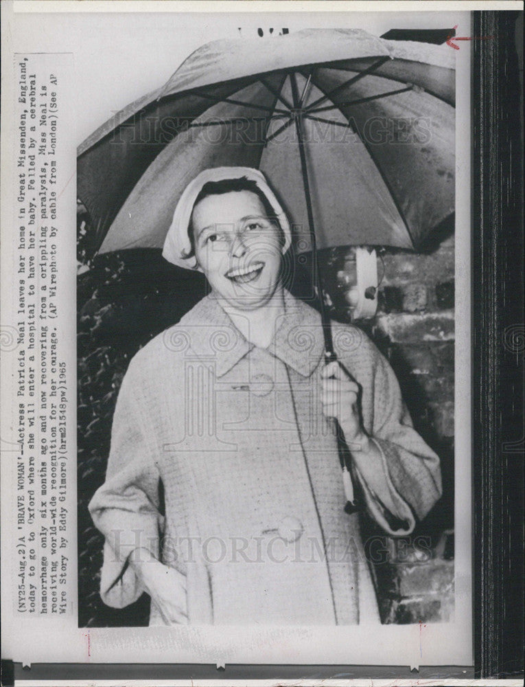 1965 Press Photo Patricia Neal Actress - Historic Images