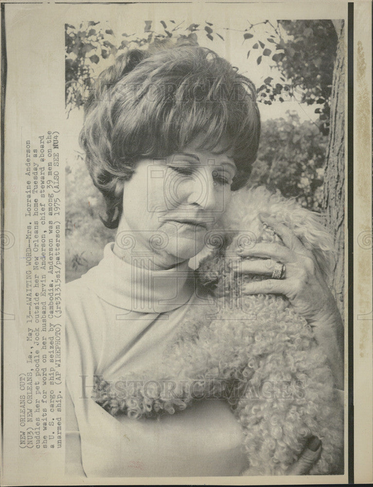 1975 Press Photo Lorraine Anderson Wife of Chief Steward Ship Seized by Cambodia - Historic Images