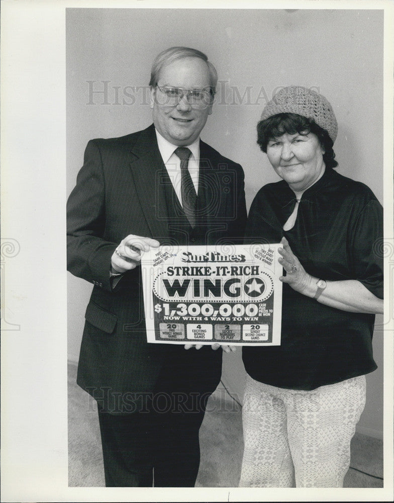 1985 Press Photo Wingo Winners Wayne Norr and Marguerite Hancock - Historic Images