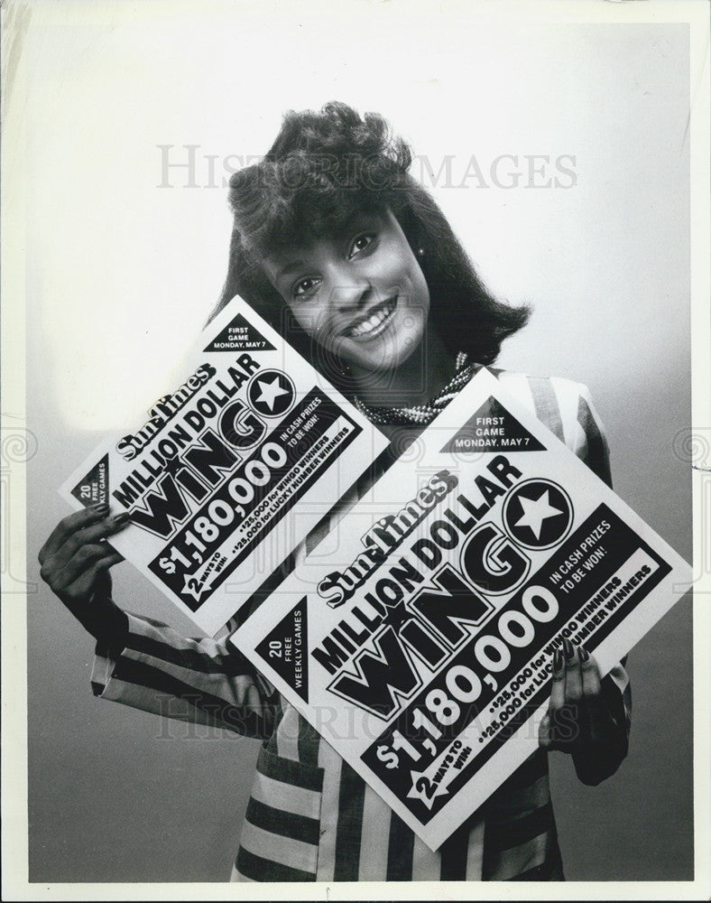 1984 Press Photo of Edwina Richard,winner of Johnson Products search for Wingo. - Historic Images