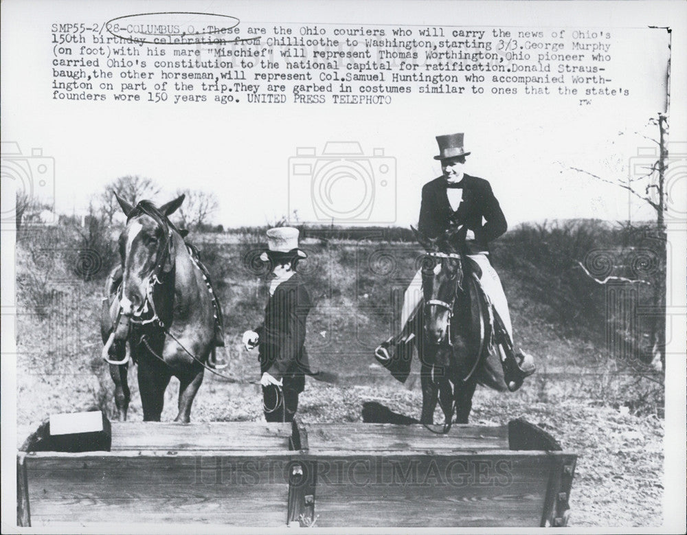 Press Photo Ohio couriers who carried the news to residents of Ohio - Historic Images