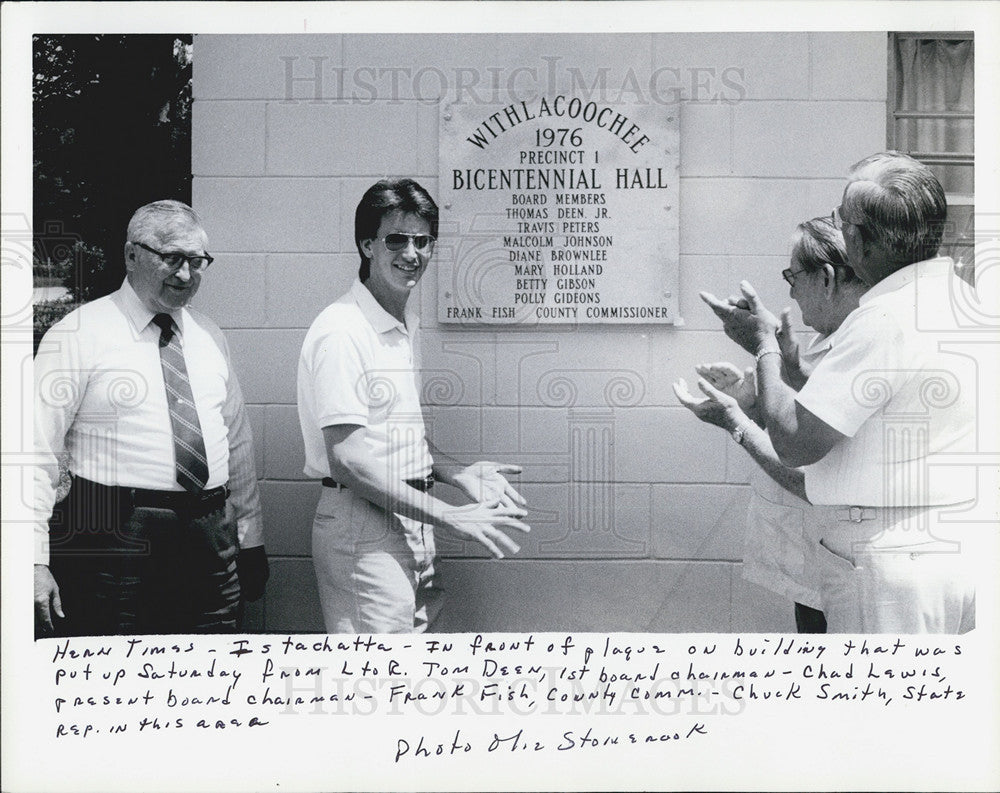 1986 Press Photo Istachatta &amp; Hernando County Officials Dedicate Hall - Historic Images