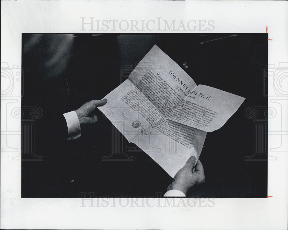 1980 Press Photo Rasby papal bull cathedral elevated status minor basilica - Historic Images