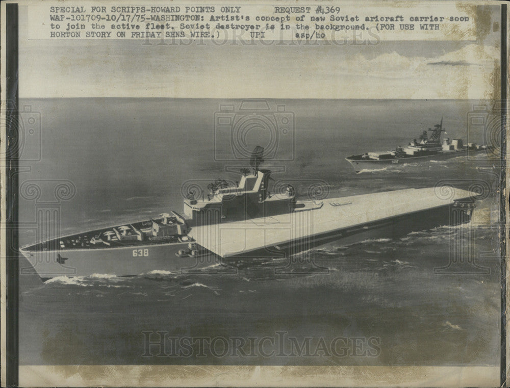 1975 Press Photo Soviet Aircraft carrier - Historic Images