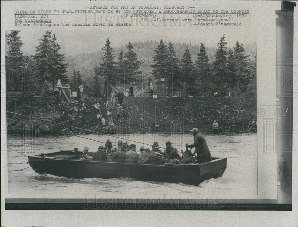 1972 Press Photo salmon fishing Russian river Alaska - Historic Images