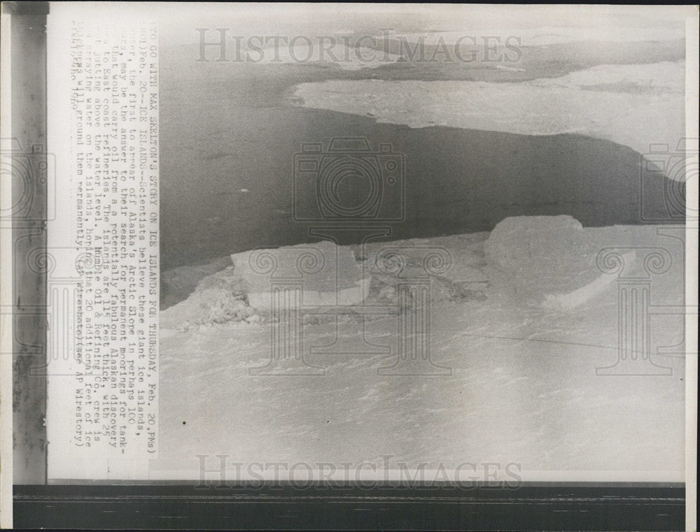 1969 Press Photo Snow Alaska Ice Islands - Historic Images