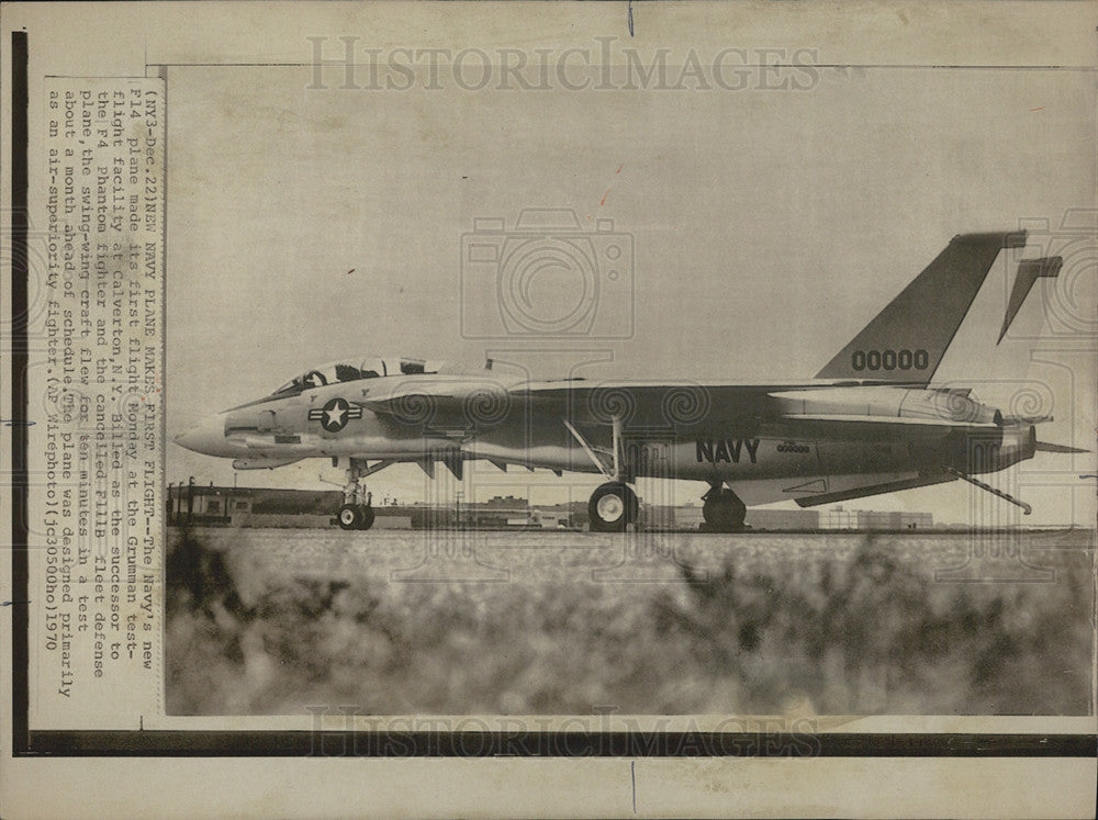 1970 Press Photo Navy f14 plane - Historic Images