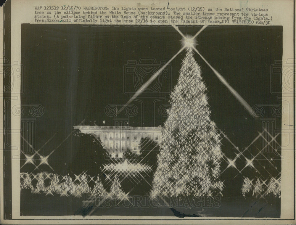 1970 Press Photo National Christmas Tree In Washington D.C. - Historic Images