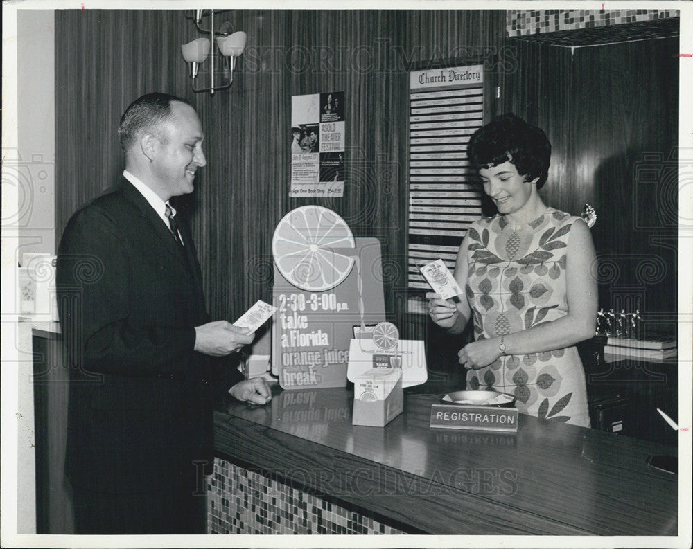 Press Photo Dave Byers, Mrs MJ Pierson, Florida Jaycees - Historic Images