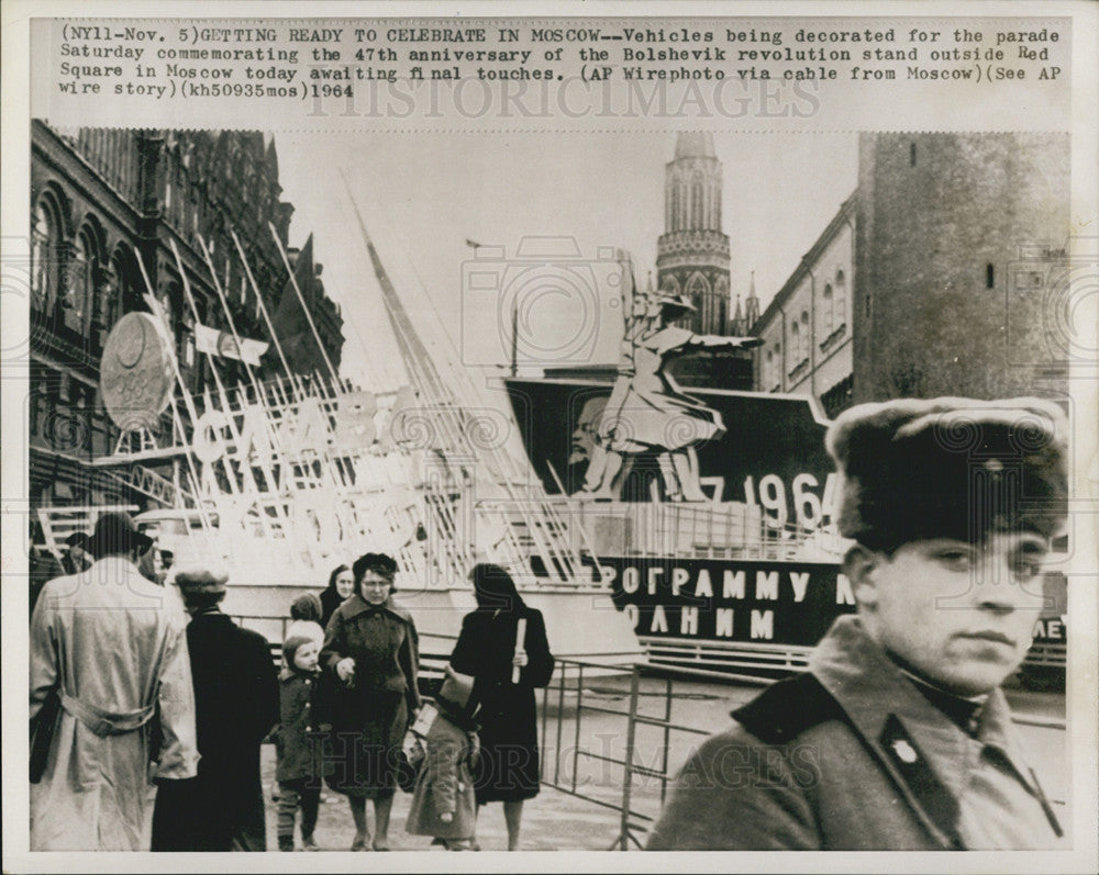 1964 Press Photo  USSR Anniversary of Bolshevik revolution - Historic Images