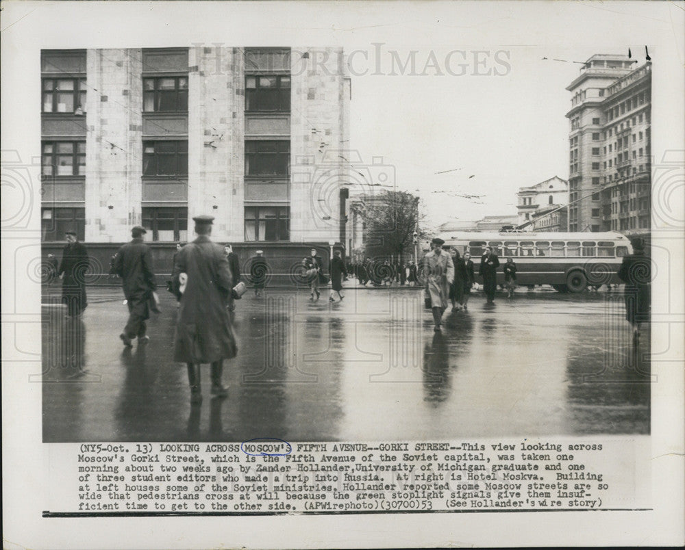 1953 Press Photo Moscow&#39;s Fifth Avenue &quot;Gorki Street&quot; - Historic Images