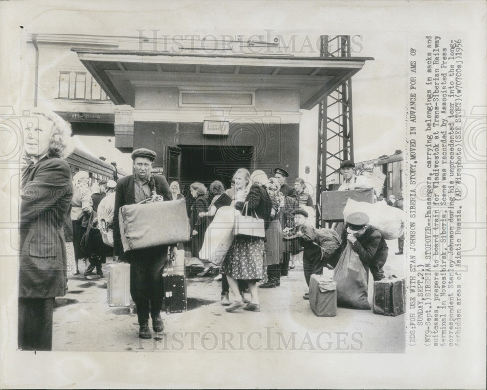 1956 Press Photo Trans-Siberian Railway Terminal, Novosibirak, Siberia - Historic Images