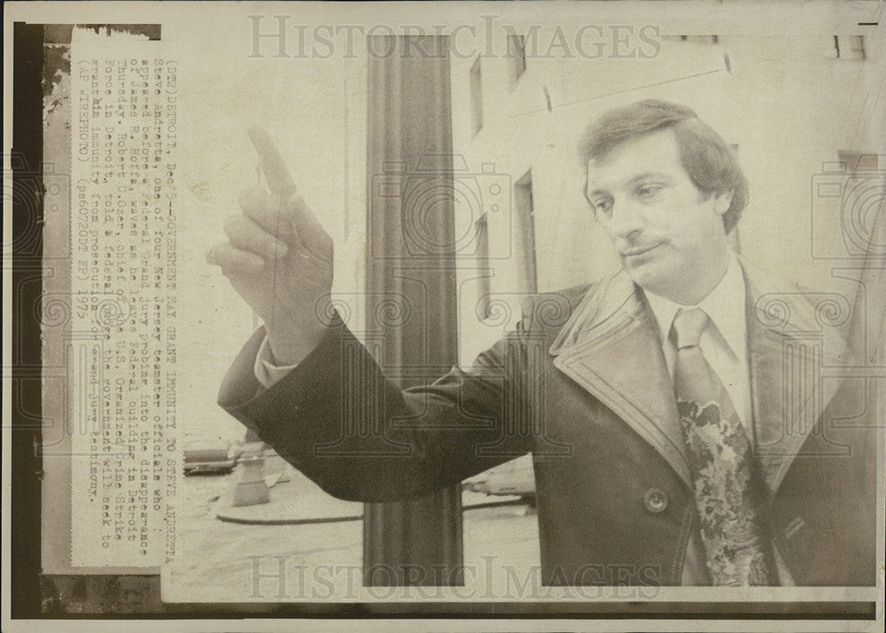 1975 Press Photo Steve Andretta New Jersey Teamster Official Grand Jury - Historic Images