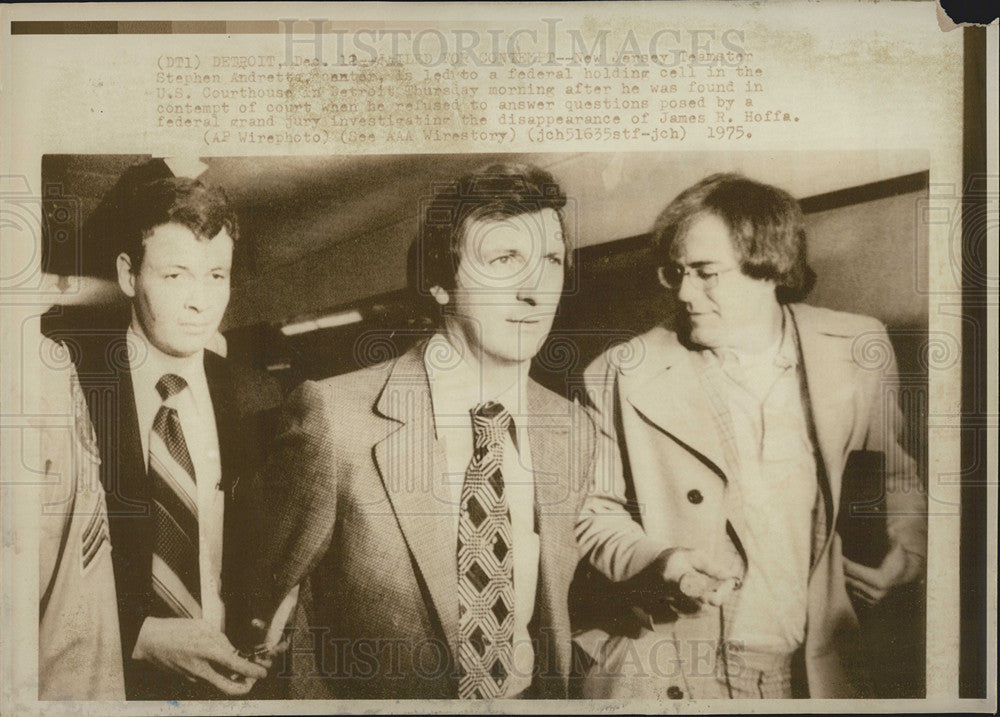 1975 Press Photo Stephen Andretta Arrested Contempt of Court Jimmy Hoffa Case - Historic Images