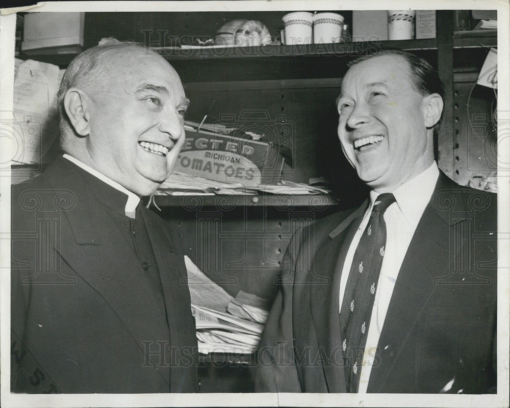 1934 Press Photo Bishop Bernard J. Shell Walter Reuther CIo Opera House - Historic Images