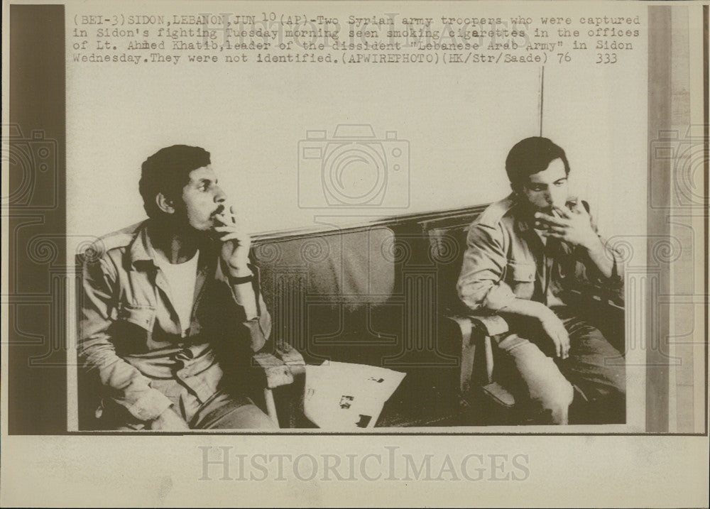 1976 Press Photo Syrians captured in Sidon fighting - Historic Images