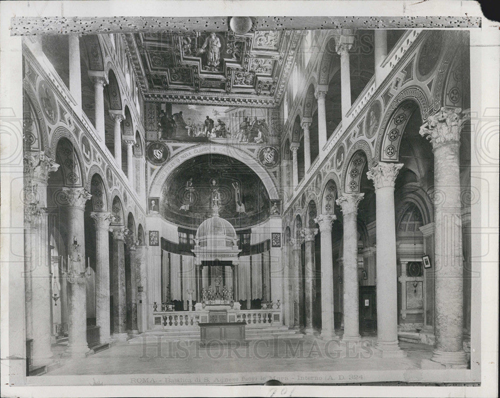 1949 Press Photo Interior Of Church of St Agnes Outside The Walls in Rome - Historic Images