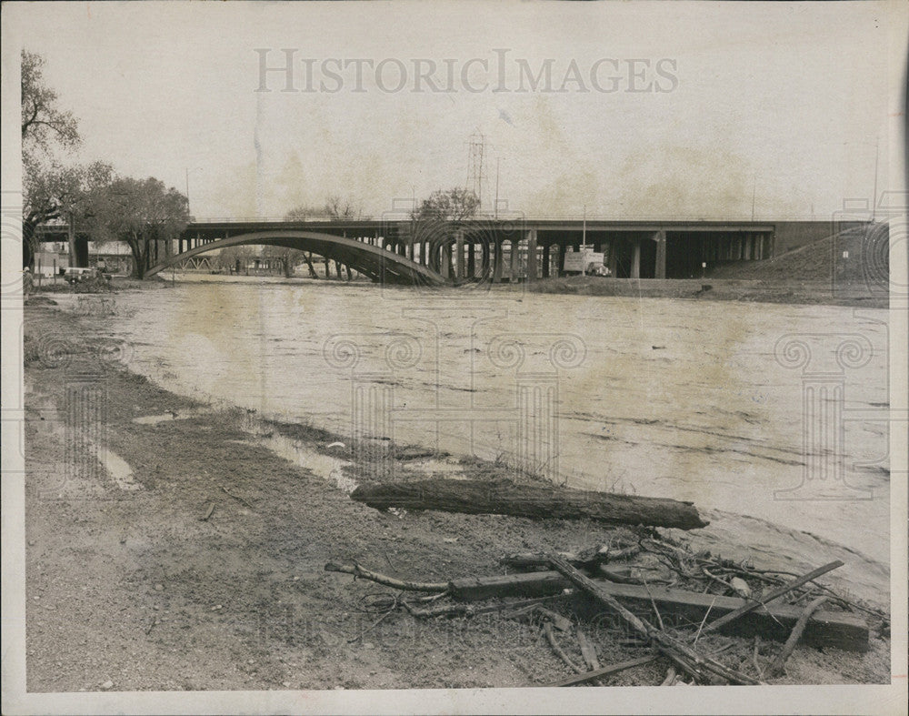 1969 Press Photo Denver Flood downed trees and damage - Historic Images