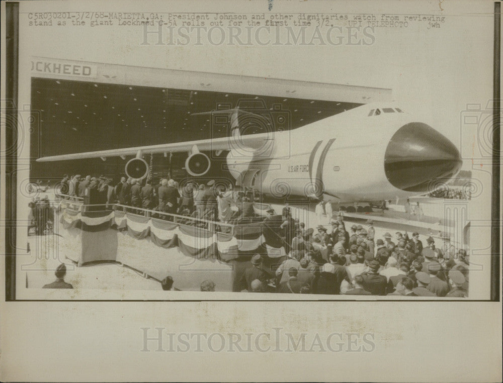 1968 Press Photo US Air Force C-5H Airplane - Historic Images