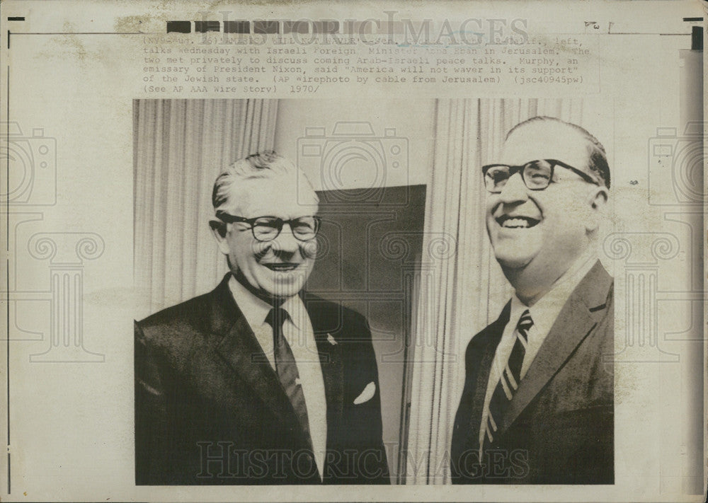 1970 Press Photo Israeli Foreign Minister emissary President Nixon Murphy - Historic Images