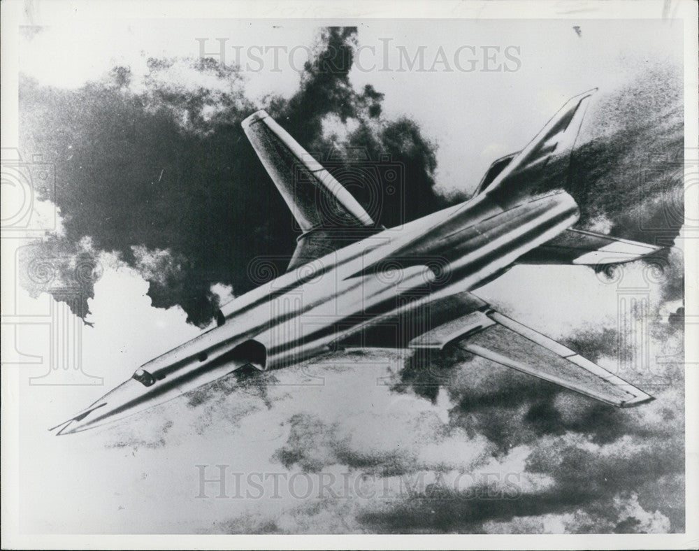 1977 Press Photo Artist Conception Of Soviet Backfire bomber - Historic Images