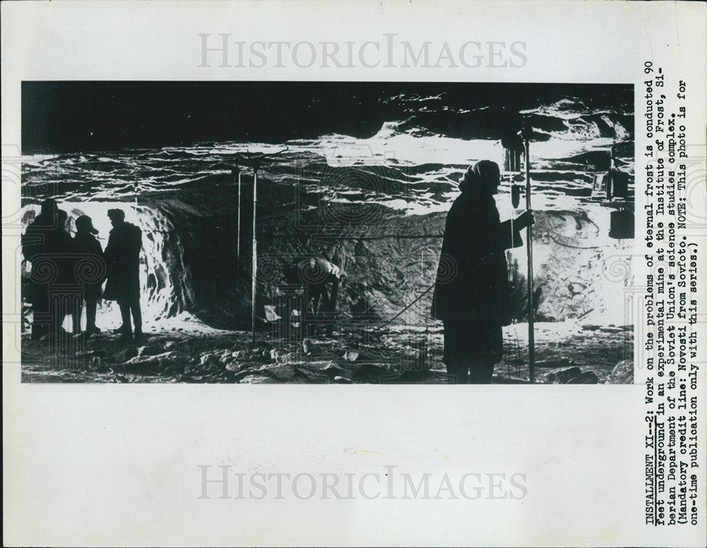 1967 Press Photo Experimental mine At Institute of Frost Siberian Dpt Of Soviet - Historic Images