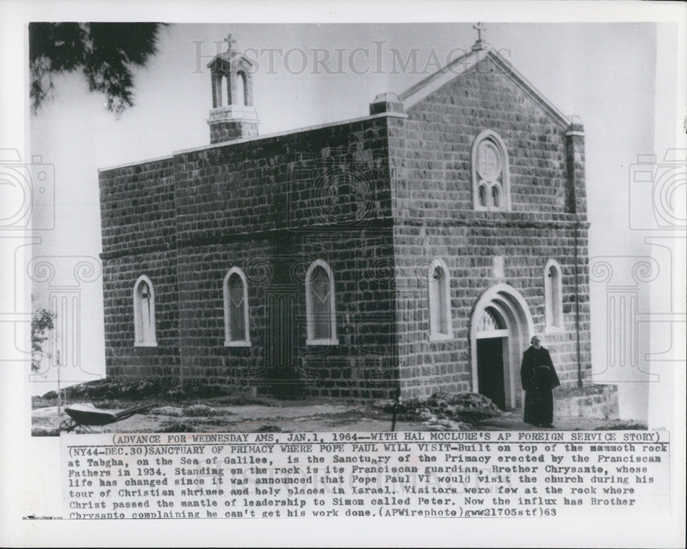 1963 Press Photo Sanctuary of Primacy Where Pope Paul Will Visit - Historic Images