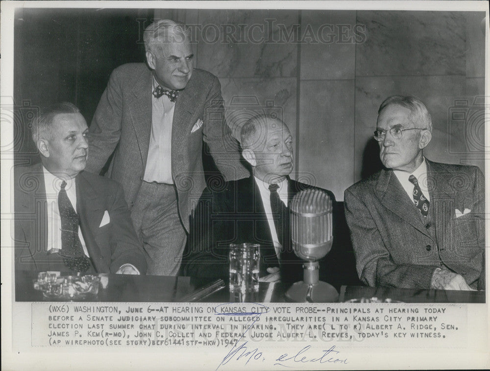 1947 Press Photo L to R; Albert Ridge, James Kem, John Collet, Albert Reeves, - Historic Images