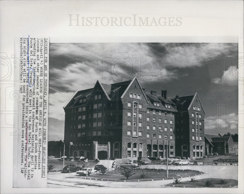 1967 Press Photo San Rafael Hotel Punte De Este Uruguay Meeting Leaders North - Historic Images