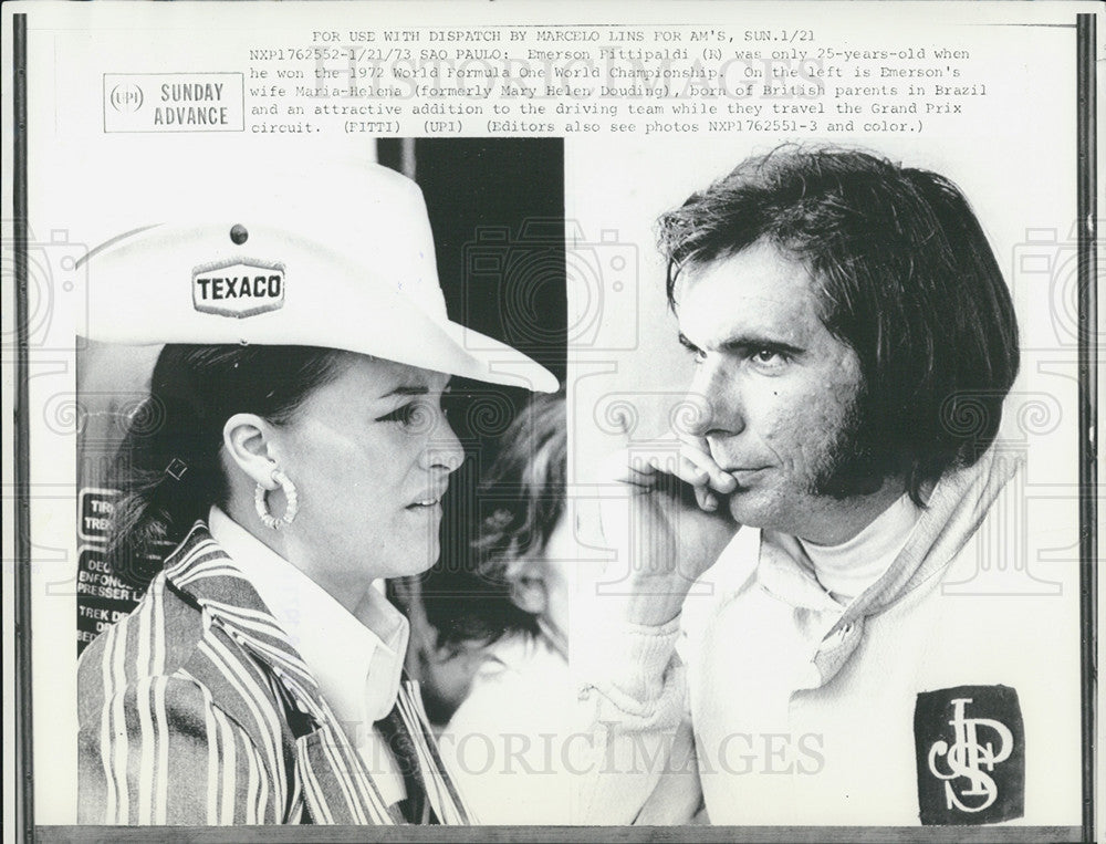 1973 Press Photo Auto Racer Emerson Fittipaldi Wins Formula One Championship - Historic Images