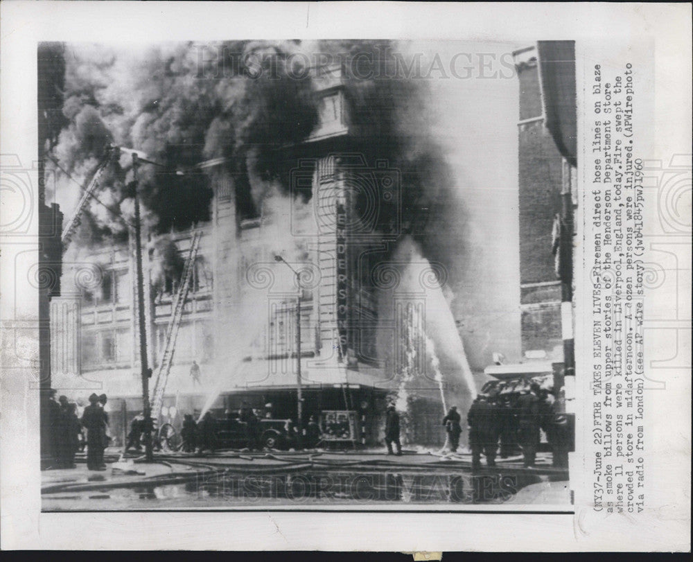 1960 Press Photo England Fire Takes Eleven Lives - Historic Images