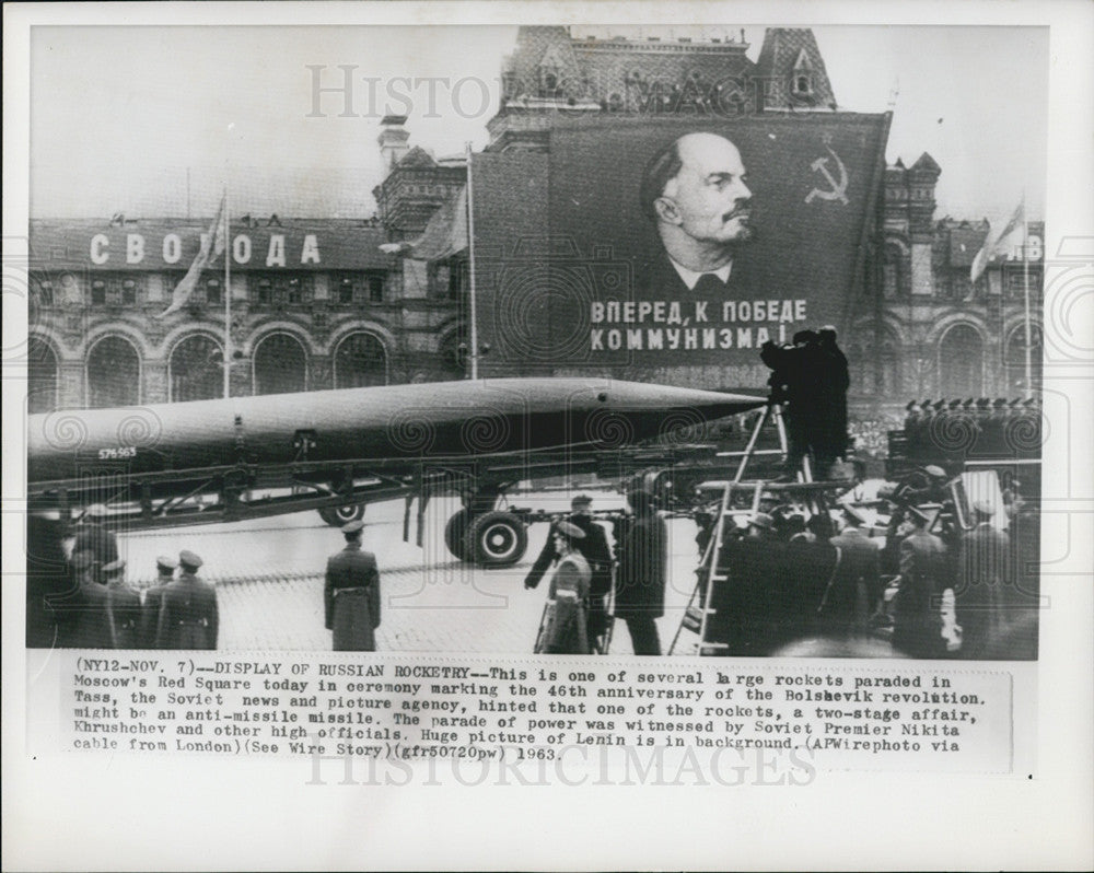 1963 Press Photo Rockets Paraded In Moscow&#39;s Red Square - Historic Images