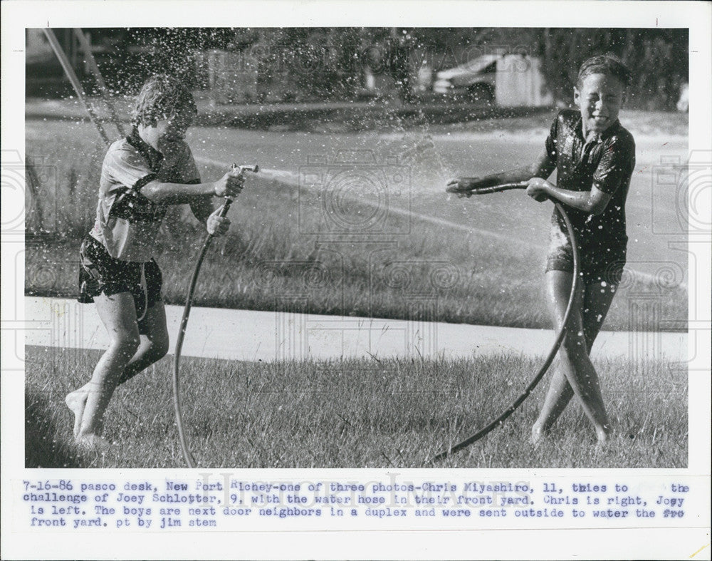 1986 Press Photo Hot Weather In Pasco County, Florida - Historic Images