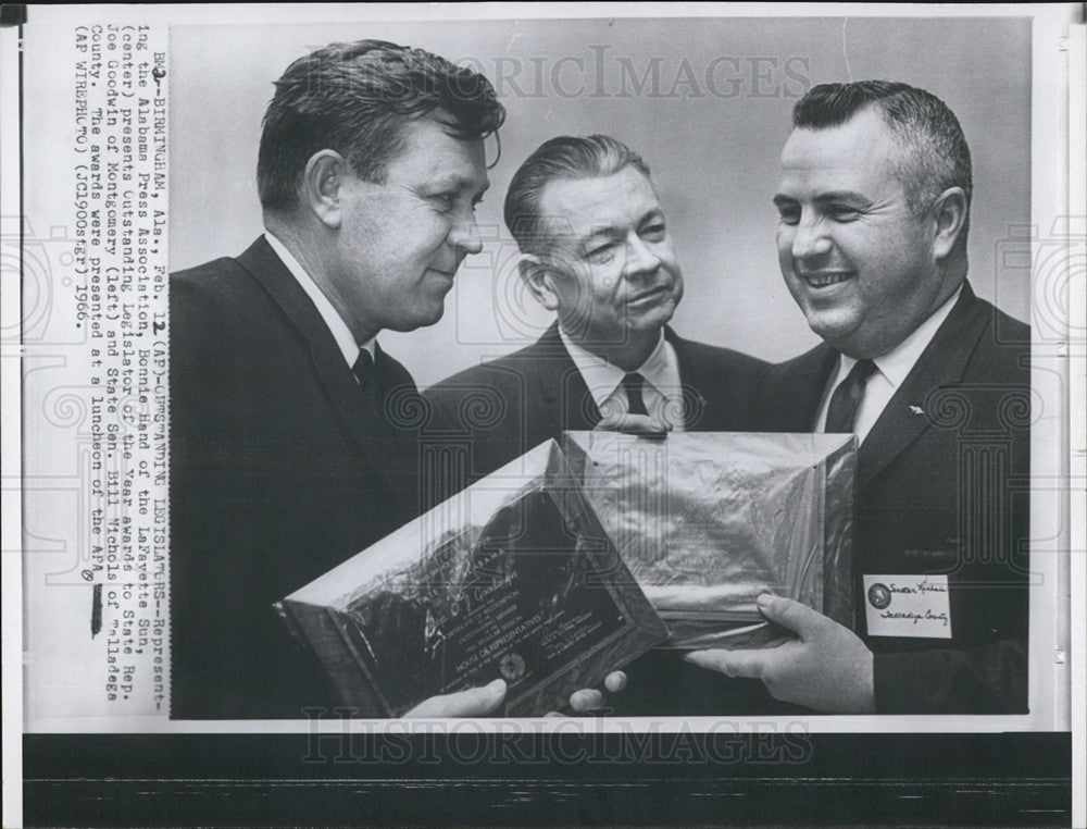 1966 Press Photo Alabama Press Association Bonnie Hand Joe Goodwin Bill Nichols - Historic Images