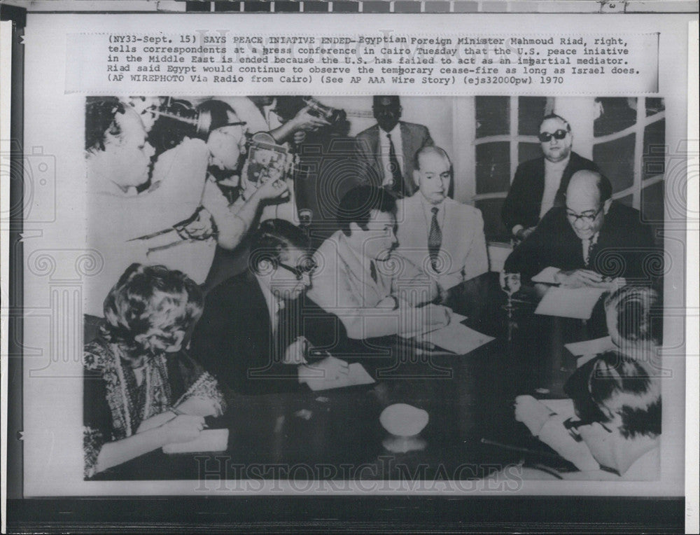 1970 Press Photo Egypt Foreign Minister  Says US Peace Initiative Had Ended - Historic Images