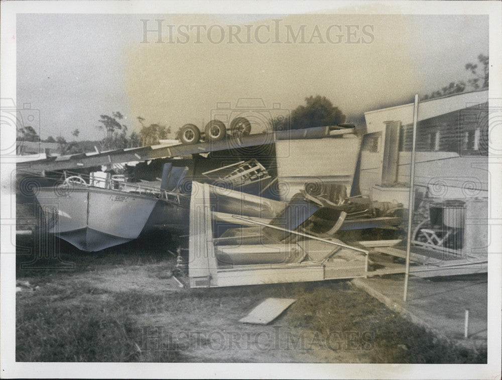 1960 Press Photo storm damage house trailers Shady Rest Naples - Historic Images