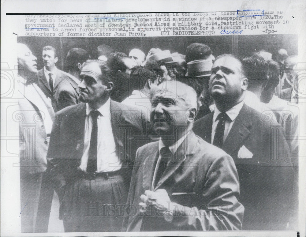 1962 Press Photo Argentinians government Buenos Aires military zone - Historic Images