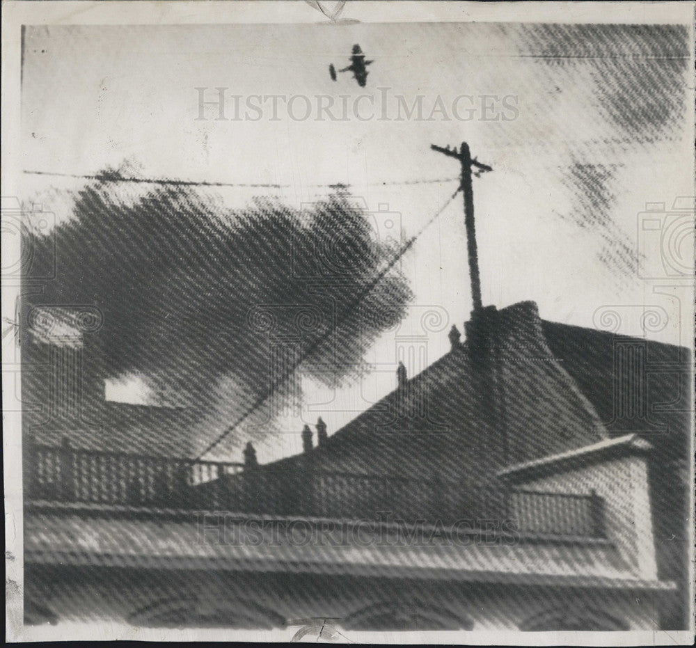 1955 Press Photo Government House rebels plane Buenos Aires Argentina uprising - Historic Images