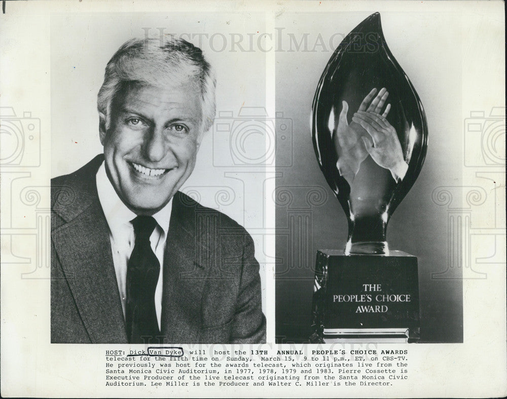 1987 Press Photo Dick Van Dyke People&#39;s Choice Awards - Historic Images