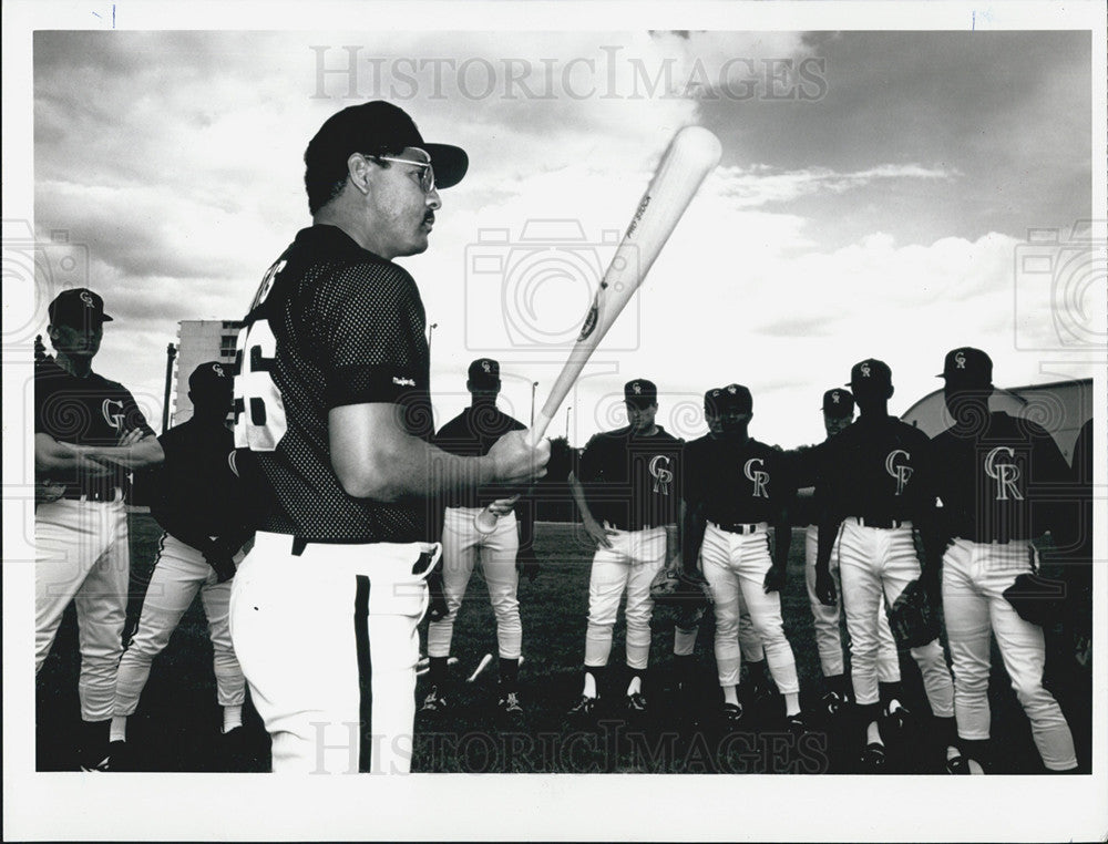 1992 Press Photo New York Mets Amos Otis, Baseball - Historic Images