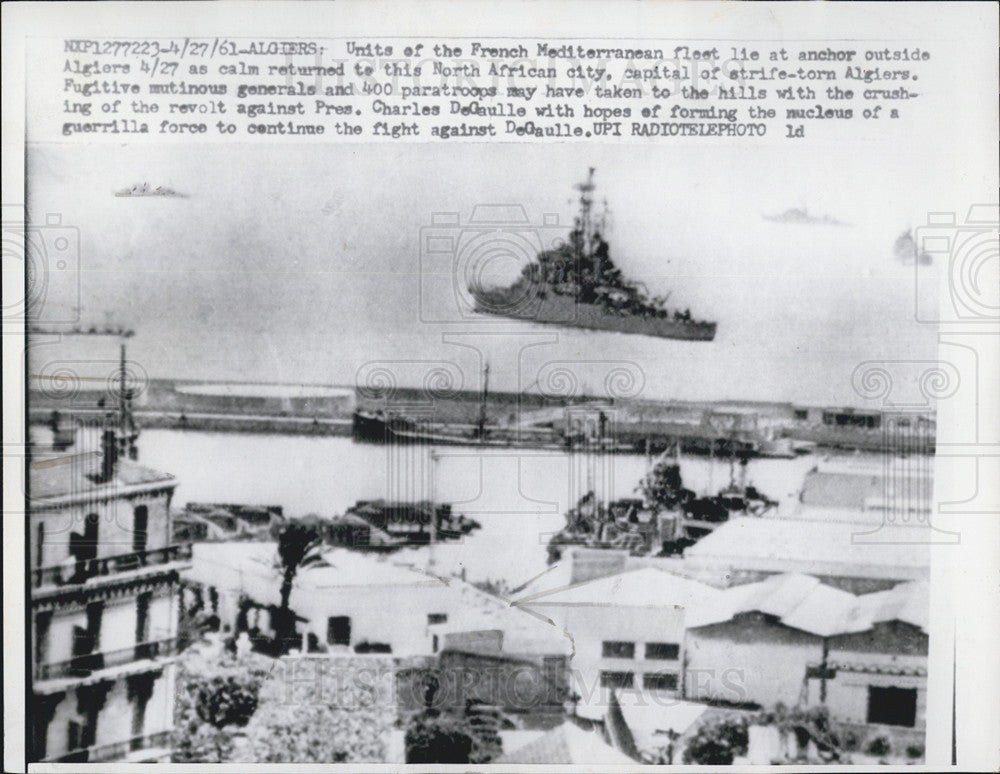 1961 Press Photo Units of French fleet restore calm to Algiers. - Historic Images